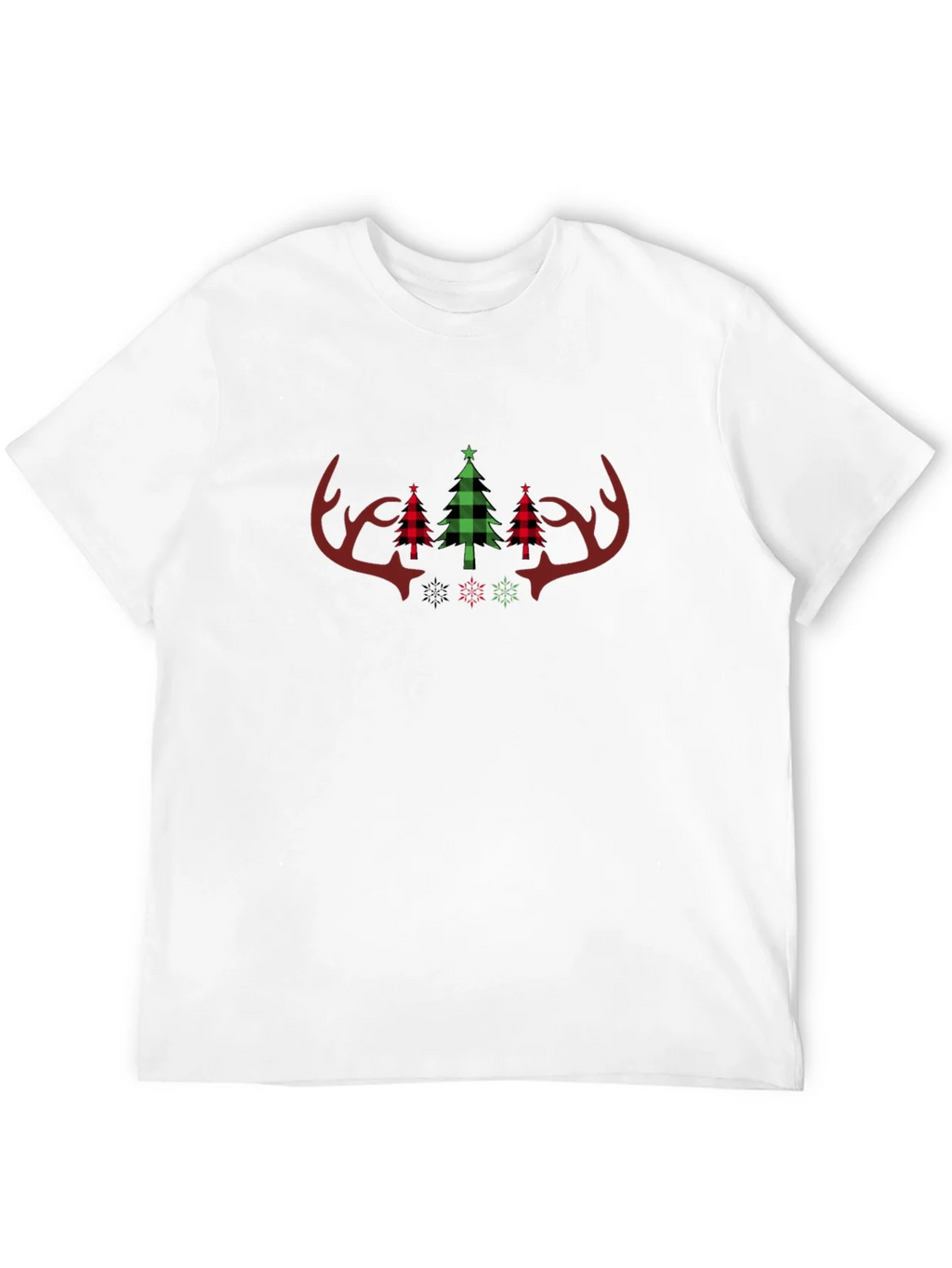 Festive Plaid Christmas Antler Tee product image 3