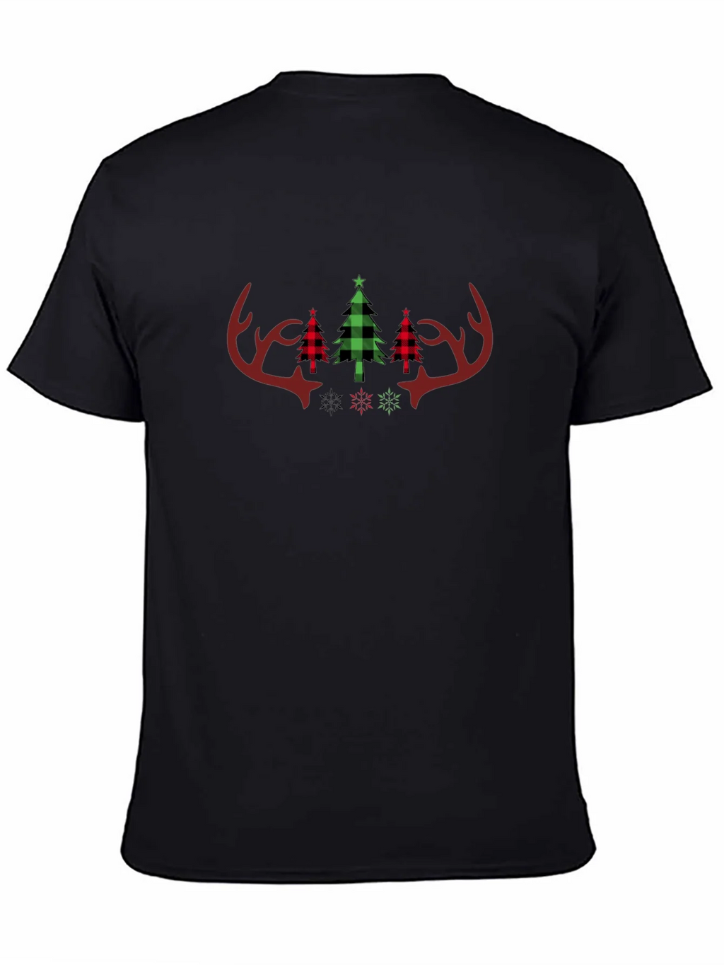 Festive Plaid Christmas Antler Tee product image 7