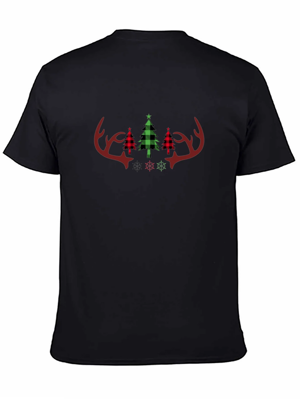 Festive Plaid Christmas Antler Tee product image 7