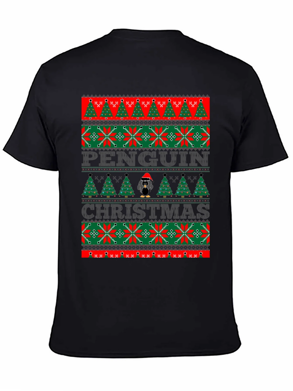 Penguin Christmas Sweater Style T-Shirt product image 4