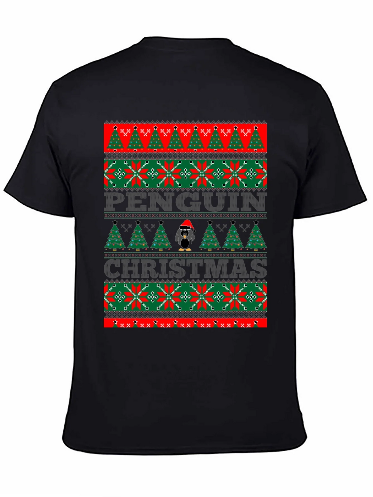 Penguin Christmas Sweater Style T-Shirt product image 4
