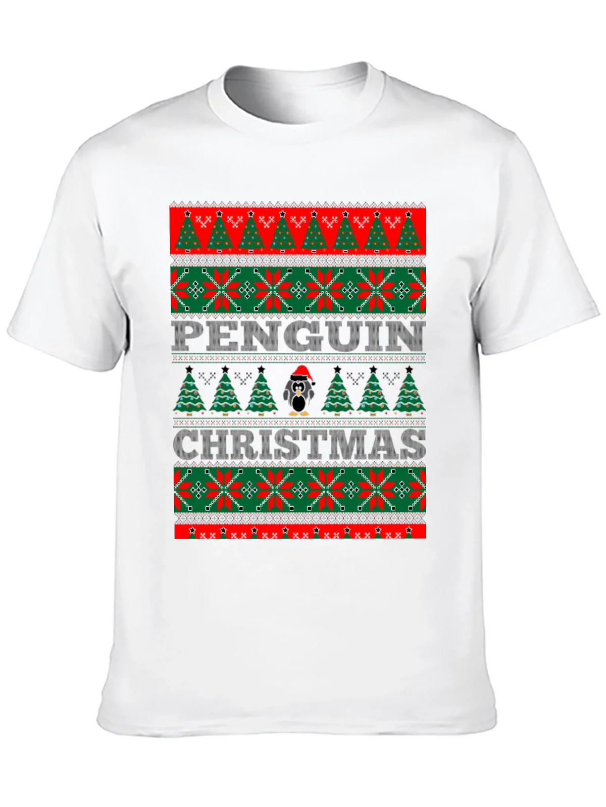Penguin Christmas Sweater Style T-Shirt product image 9