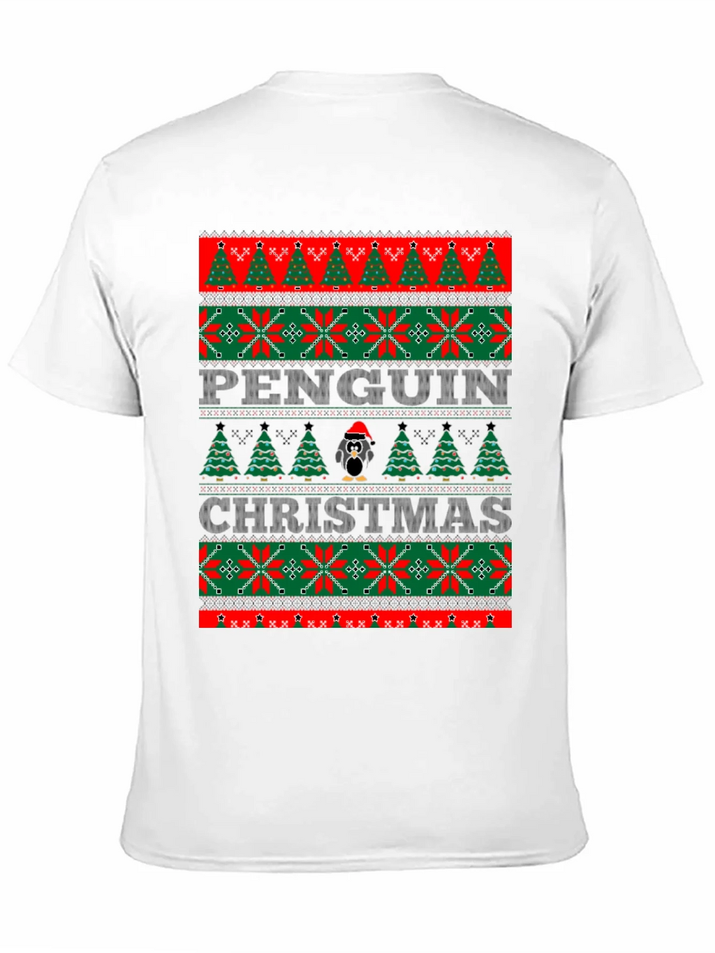 Penguin Christmas Sweater Style T-Shirt product image 10