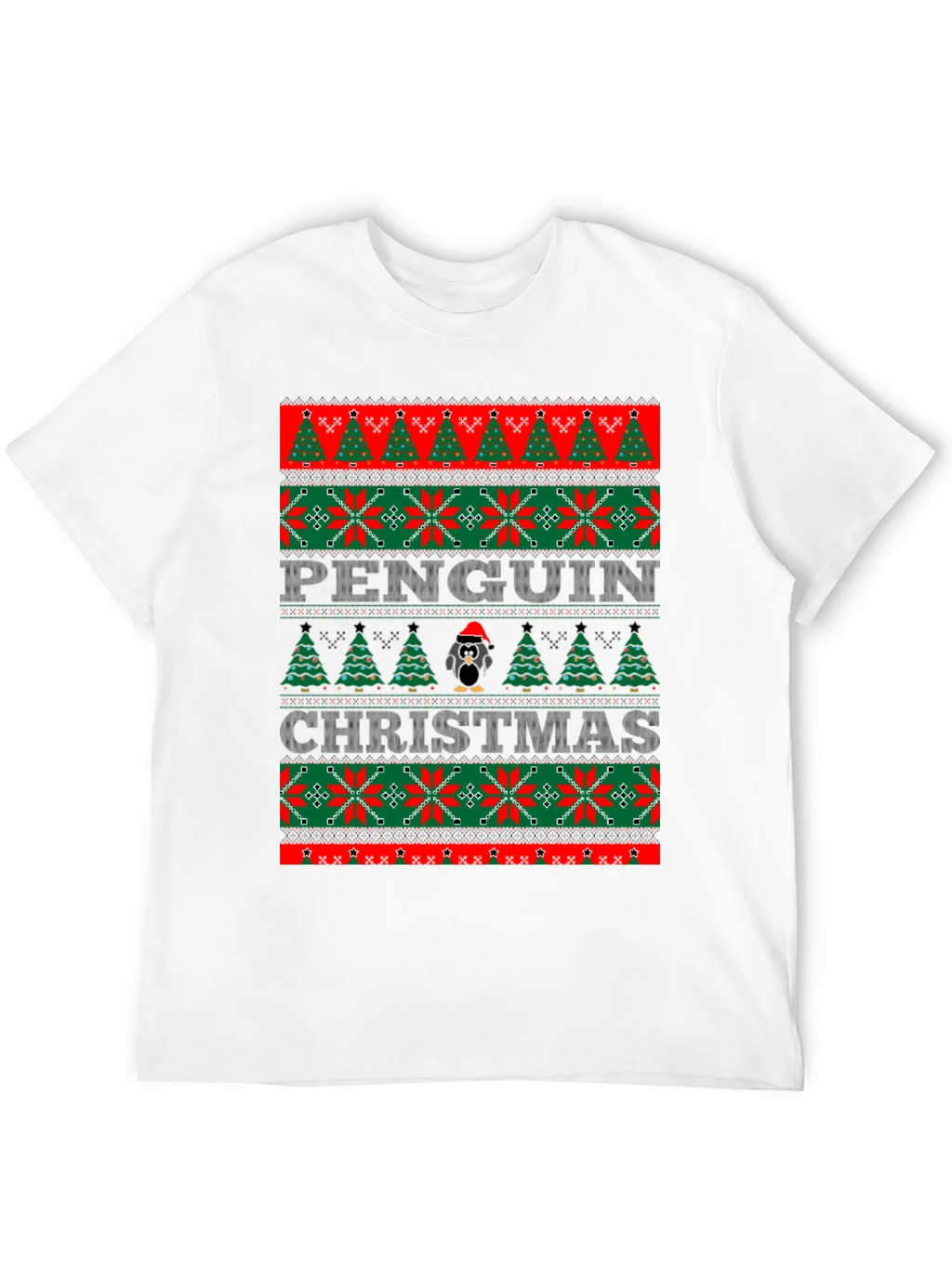 Penguin Christmas Sweater Style T-Shirt product image 11