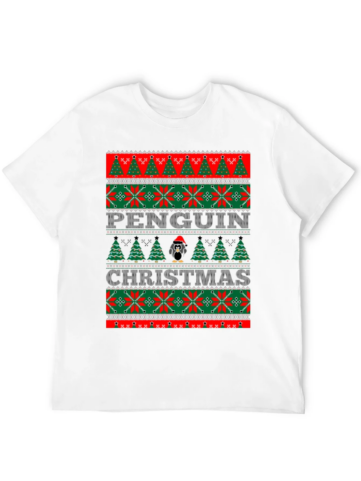 Penguin Christmas Sweater Style T-Shirt product image 11