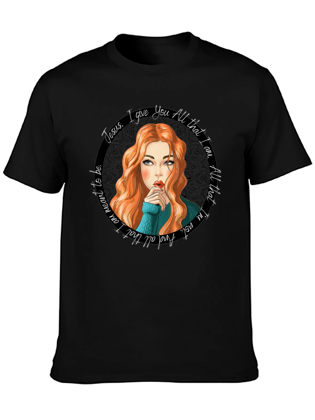Jesus I Give You All Black Graphic Tee product image 3