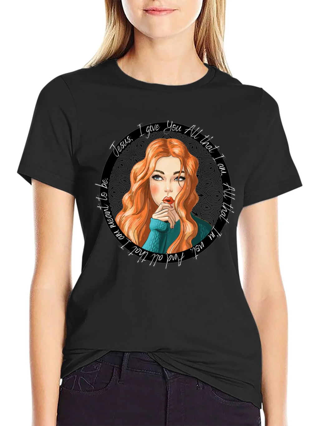 Jesus I Give You All Black Graphic Tee product image 2
