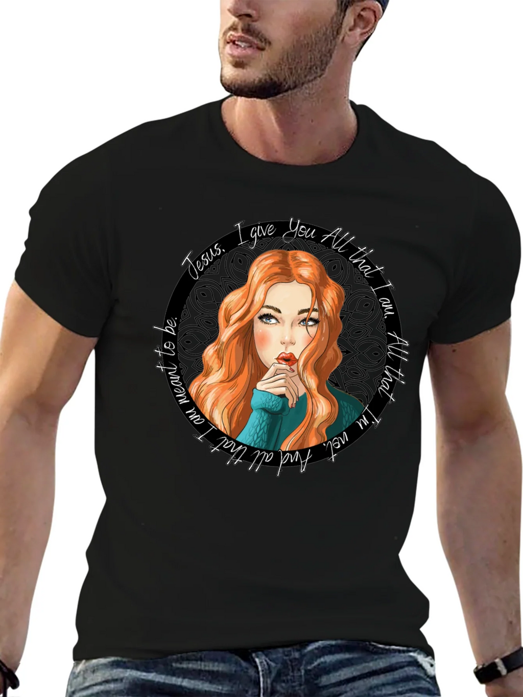 Jesus I Give You All Black Graphic Tee product image 6