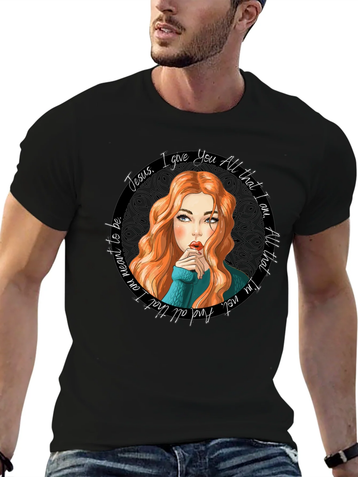 Jesus I Give You All Black Graphic Tee product image 6
