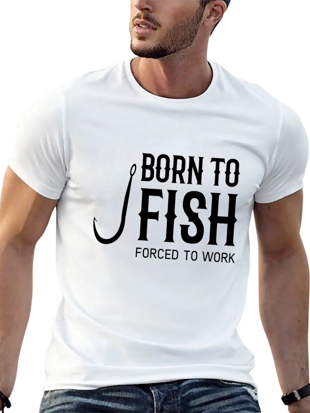 Born To Fish Black T-Shirt - Fishing Lover Tee product image 4