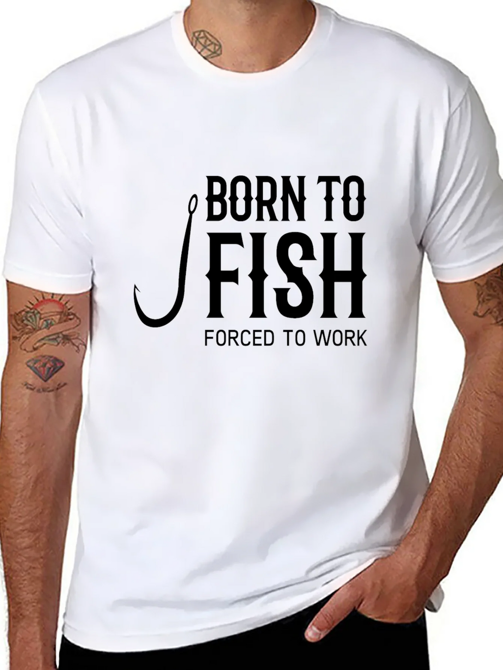 Born To Fish Black T-Shirt - Fishing Lover Tee product image 10
