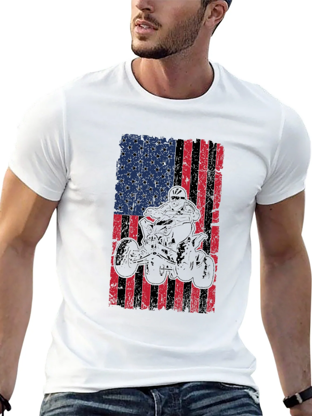 American Flag ATV Rider Graphic Tee product image 4