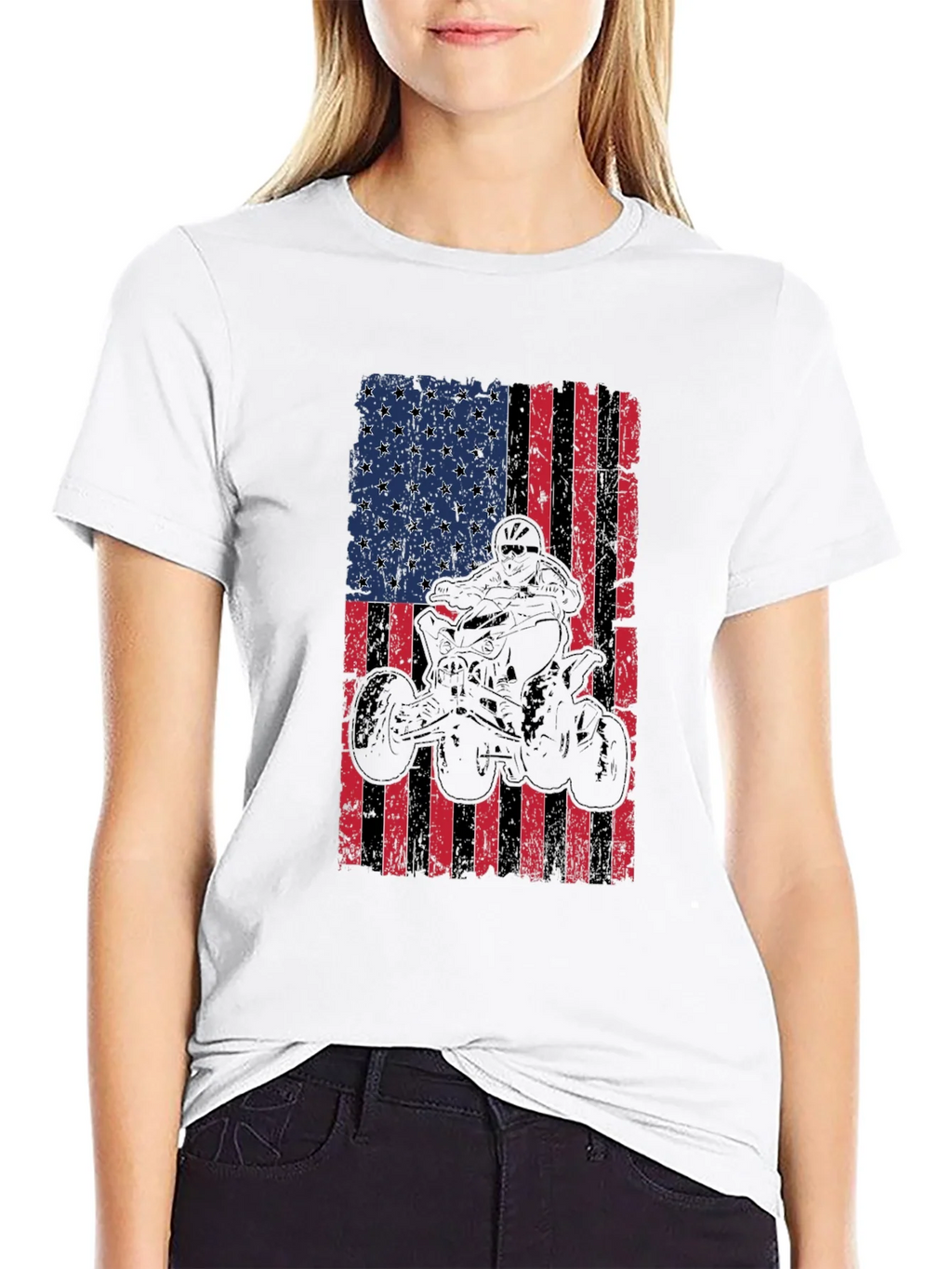 American Flag ATV Rider Graphic Tee product image 11