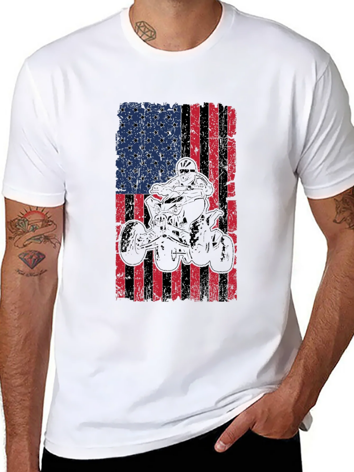 American Flag ATV Rider Graphic Tee product image 10