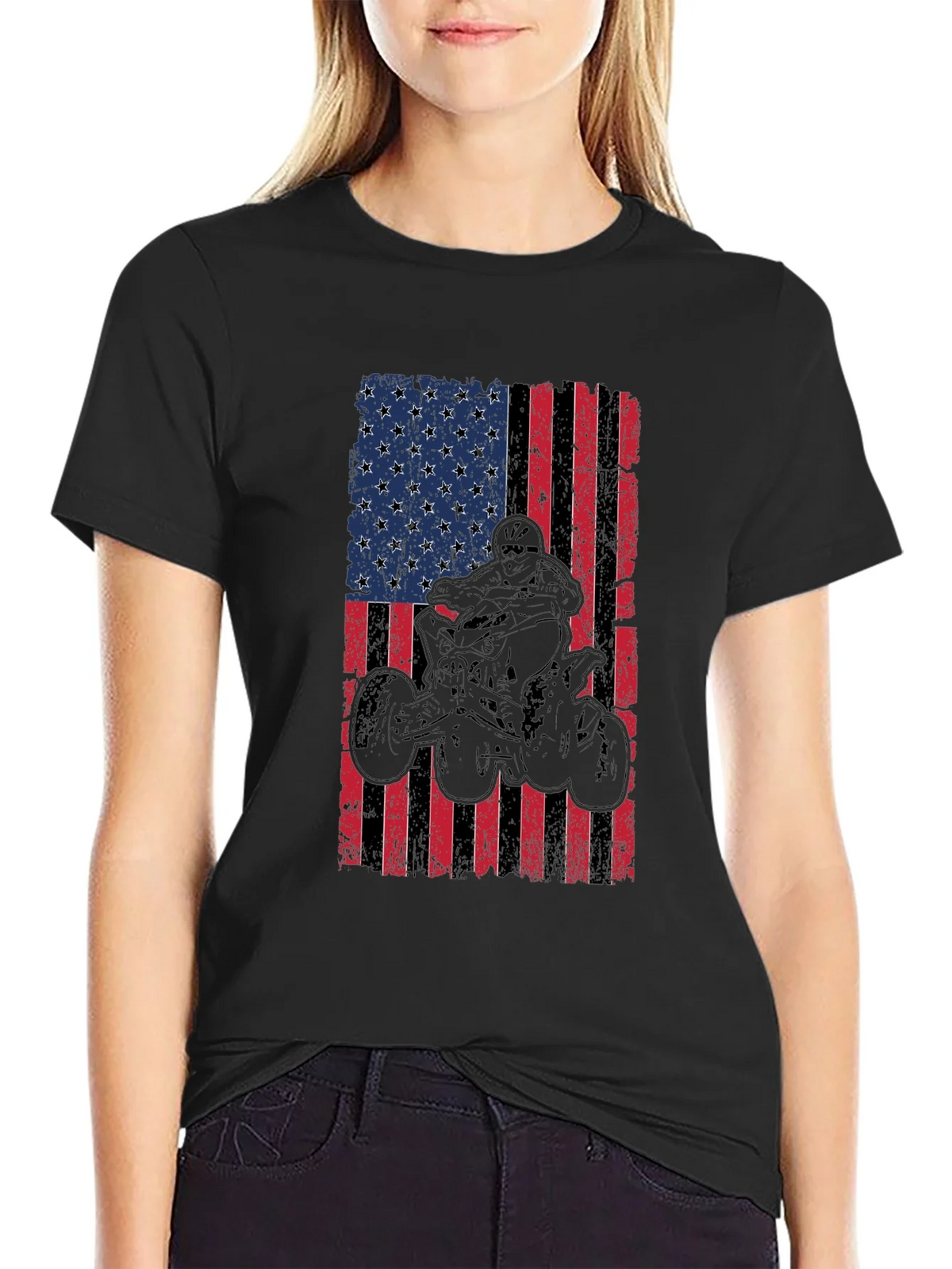 American Flag ATV Rider Graphic Tee product image 5