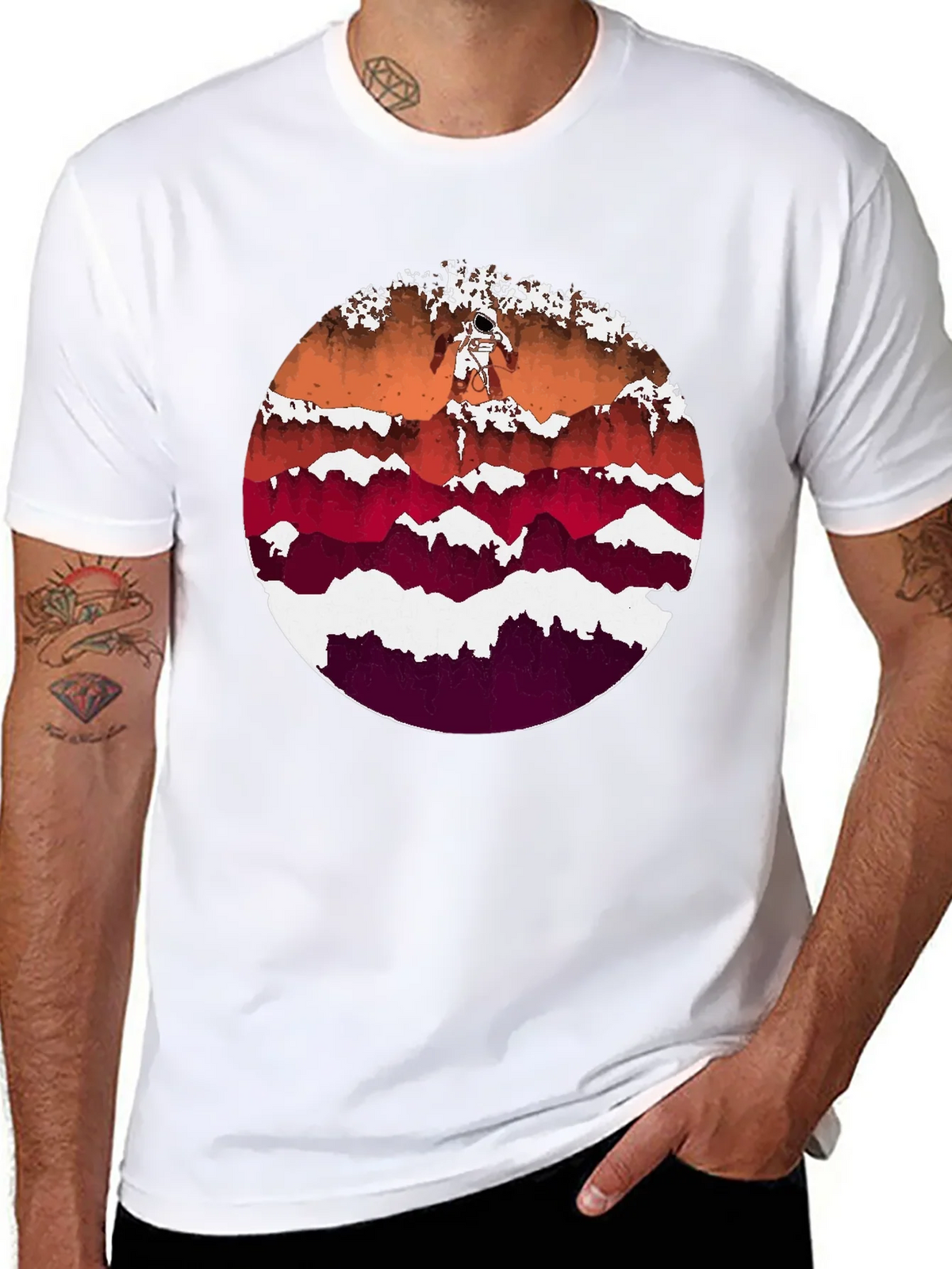 Astronaut Mountainscape Graphic Tee - Black product image 10