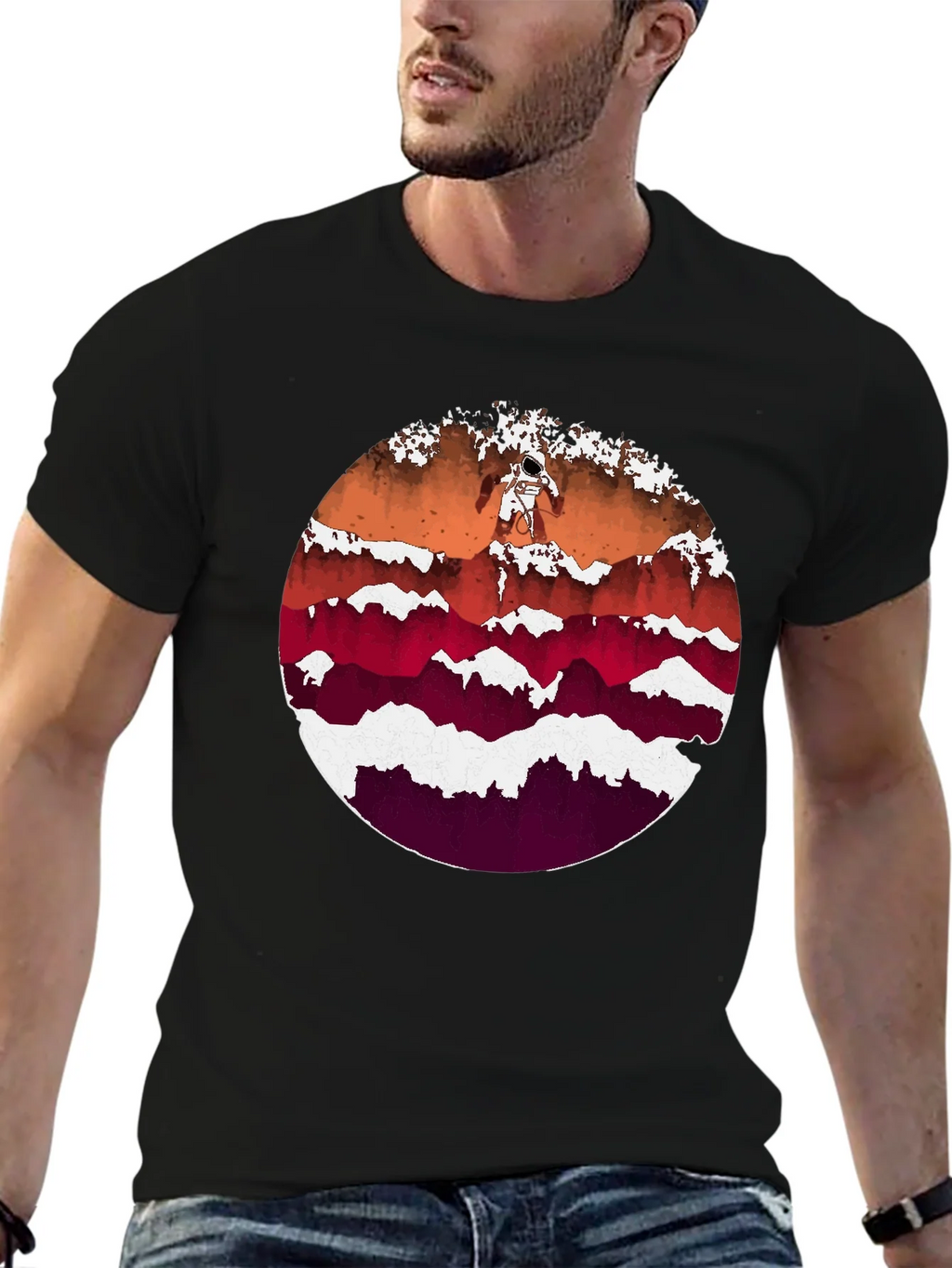 Astronaut Mountainscape Graphic Tee - Black product image 9