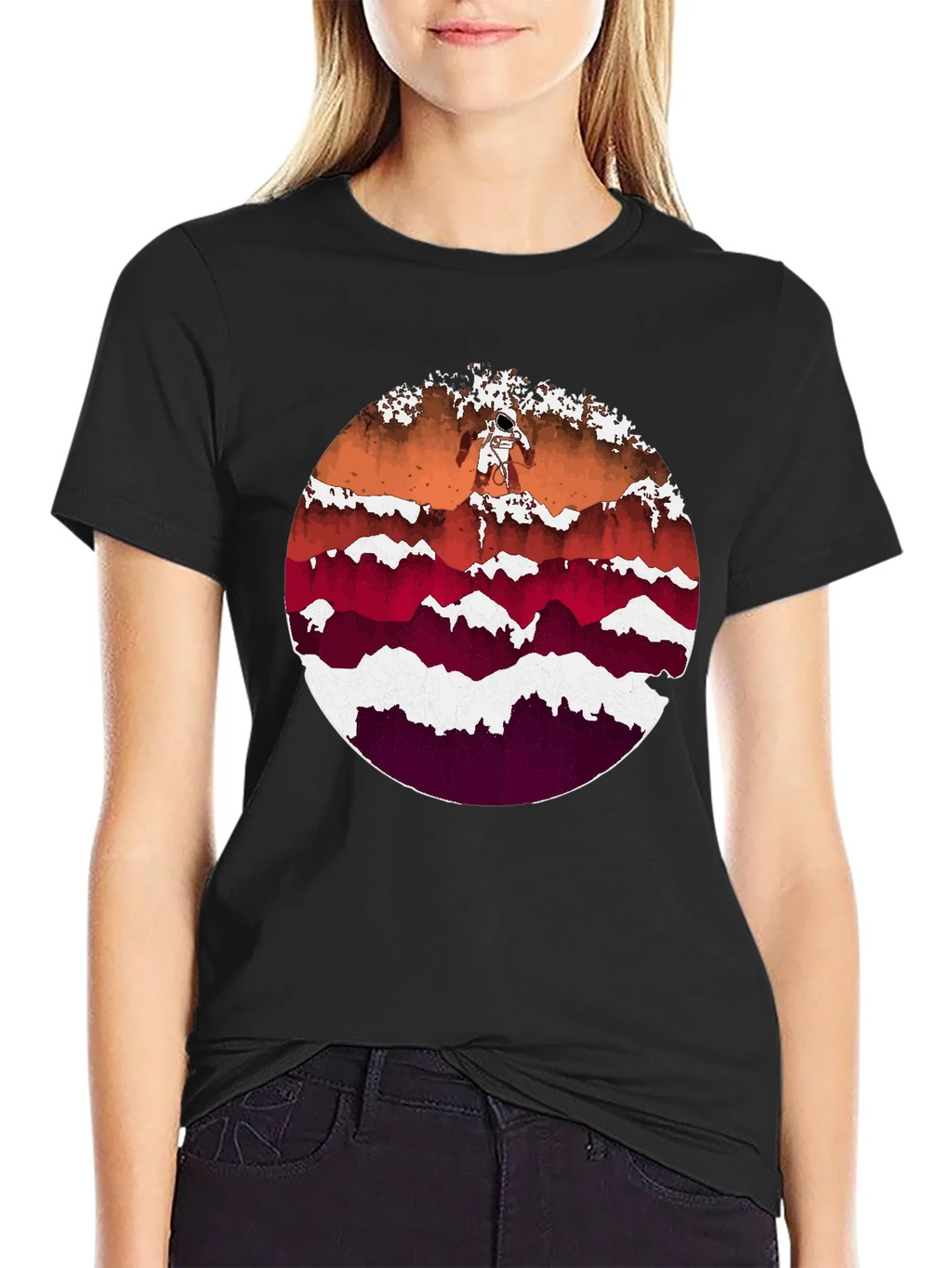 Astronaut Mountainscape Graphic Tee - Black product image 5