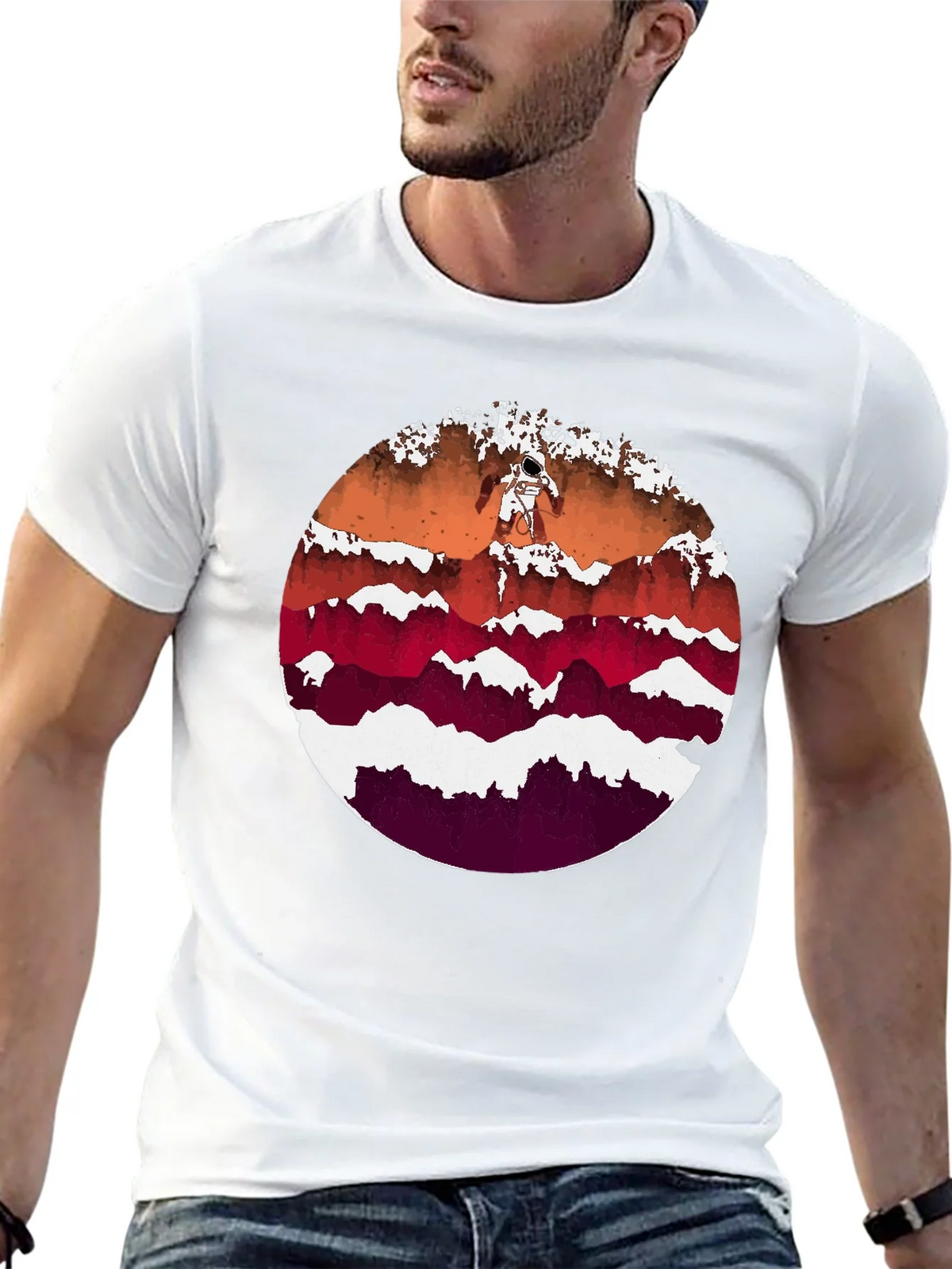 Astronaut Mountainscape Graphic Tee - Black product image 4