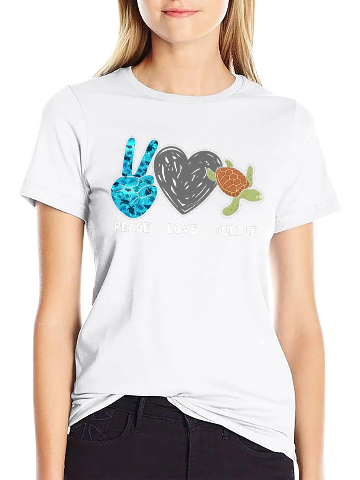Peace Love Turtle Graphic T-Shirt product image 11