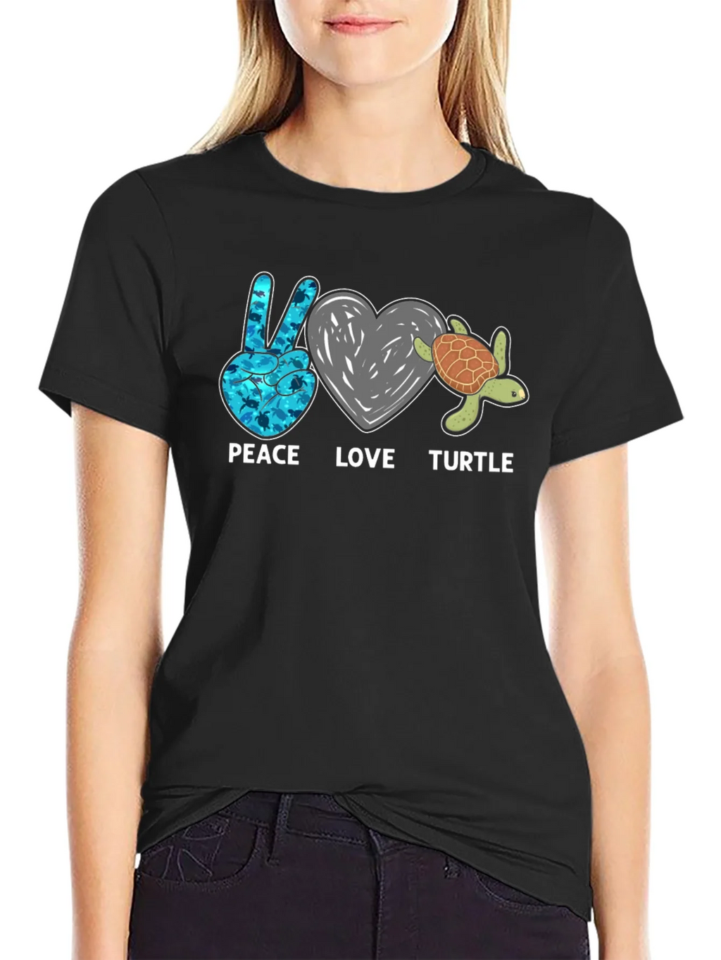 Peace Love Turtle Graphic T-Shirt product image 5