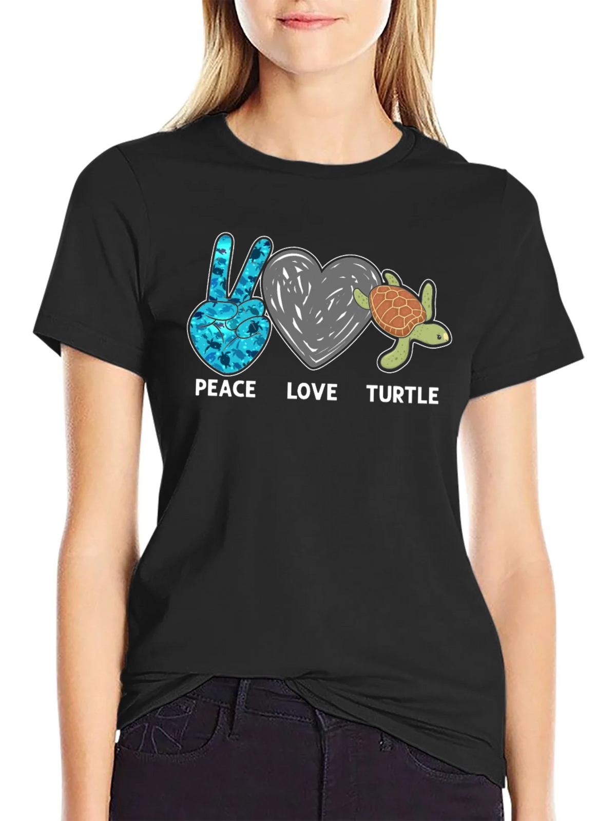 Peace Love Turtle Graphic T-Shirt product image 5