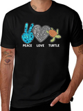 Peace Love Turtle Graphic T-Shirt product image 1
