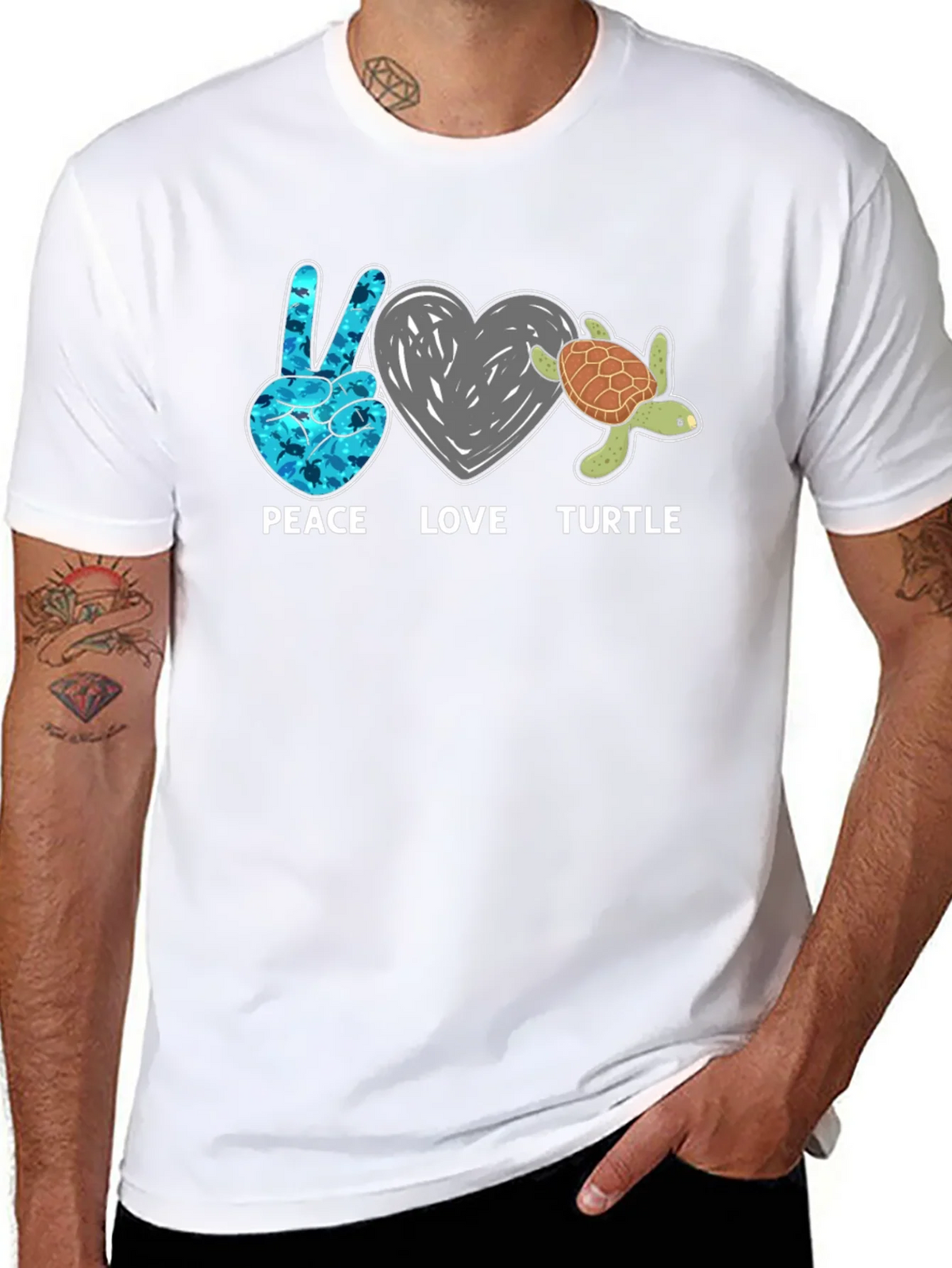 Peace Love Turtle Graphic T-Shirt product image 10
