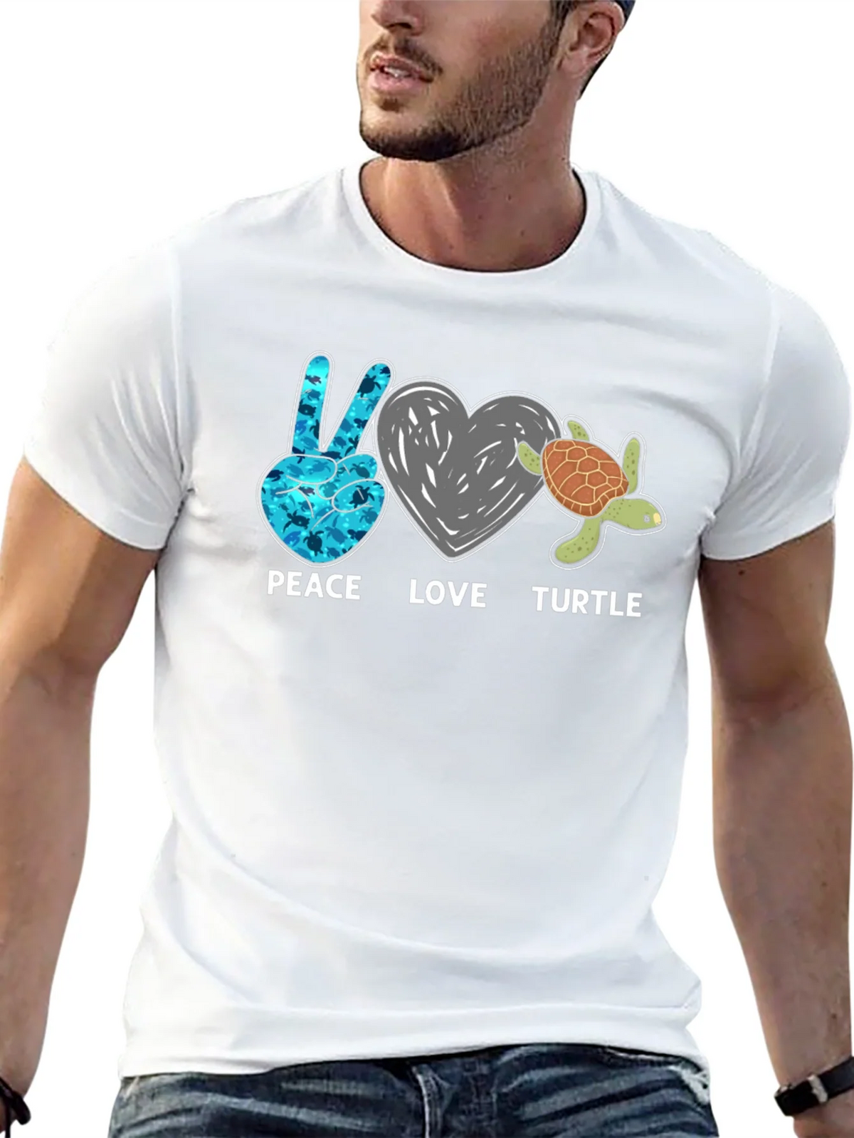 Peace Love Turtle Graphic T-Shirt product image 4