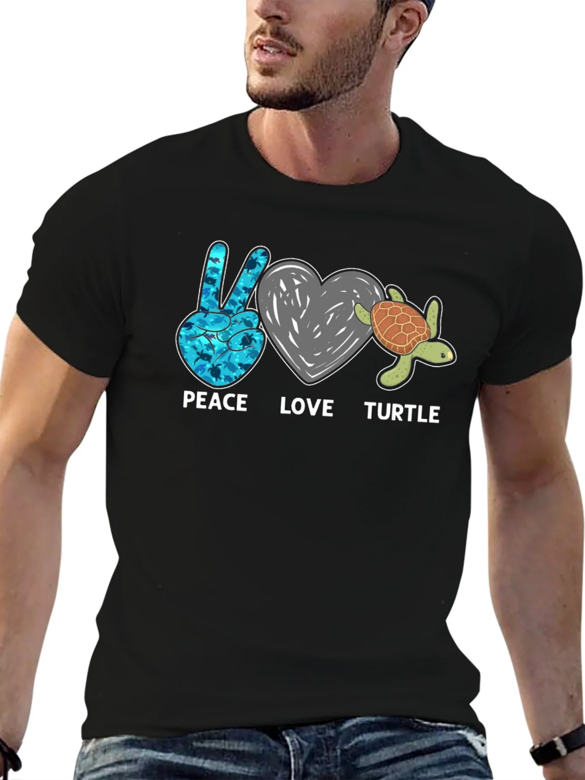 Peace Love Turtle Graphic T-Shirt product image 9