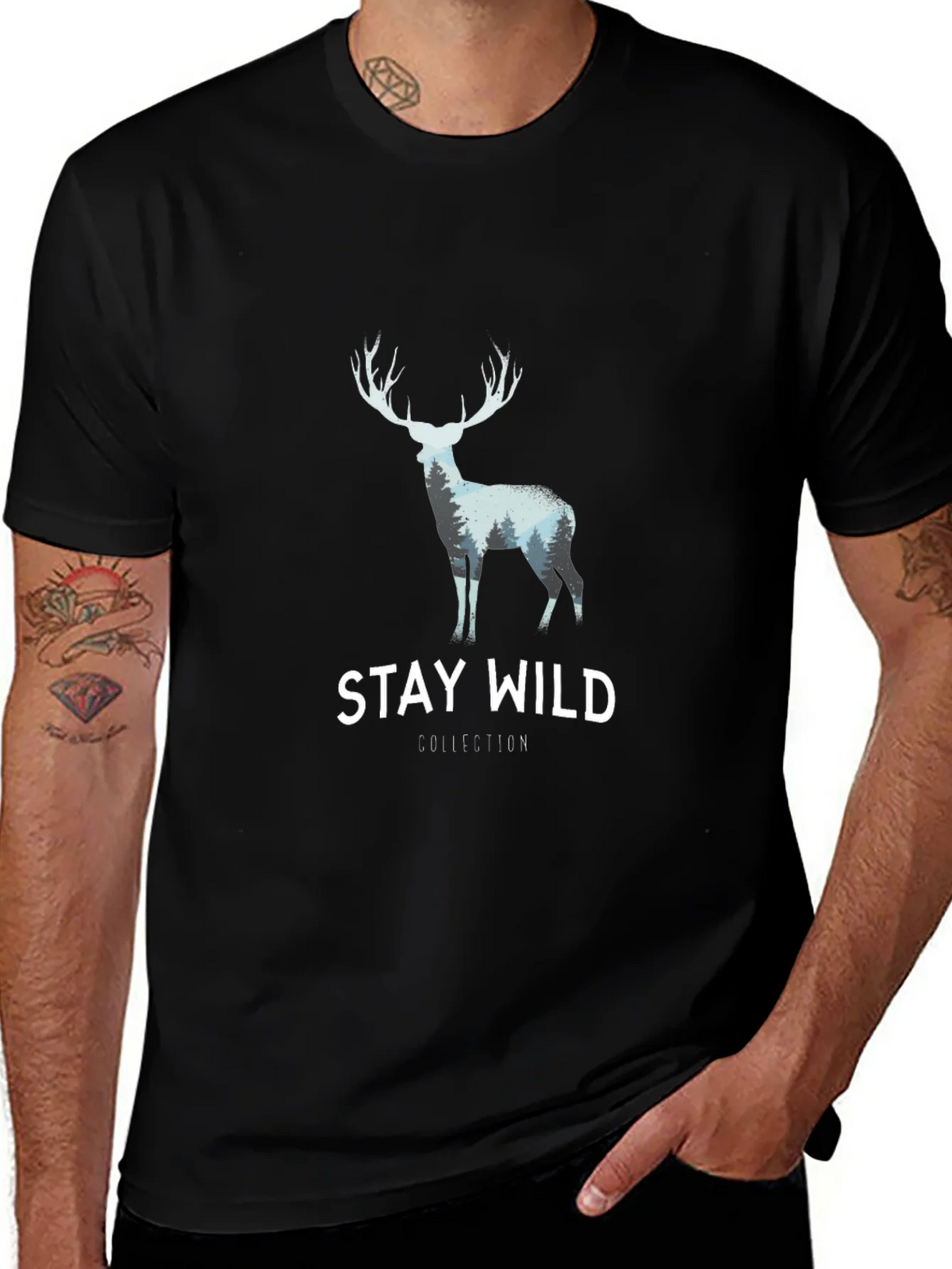 Stay Wild Graphic Tee - Deer Antler Design product image 1