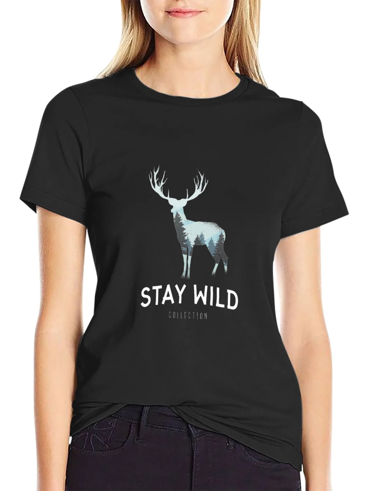 Stay Wild Graphic Tee - Deer Antler Design product image 5