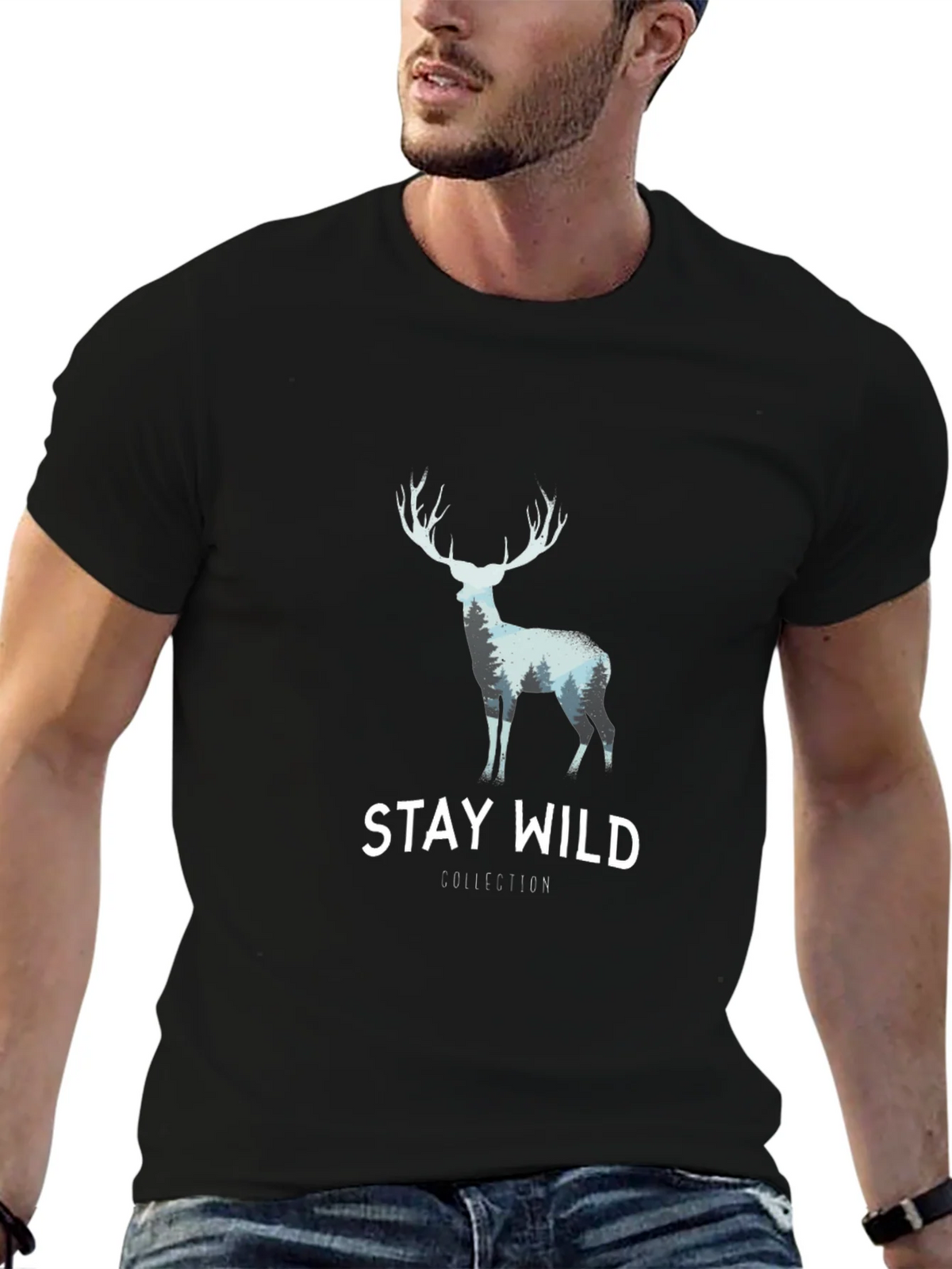 Stay Wild Graphic Tee - Deer Antler Design product image 9