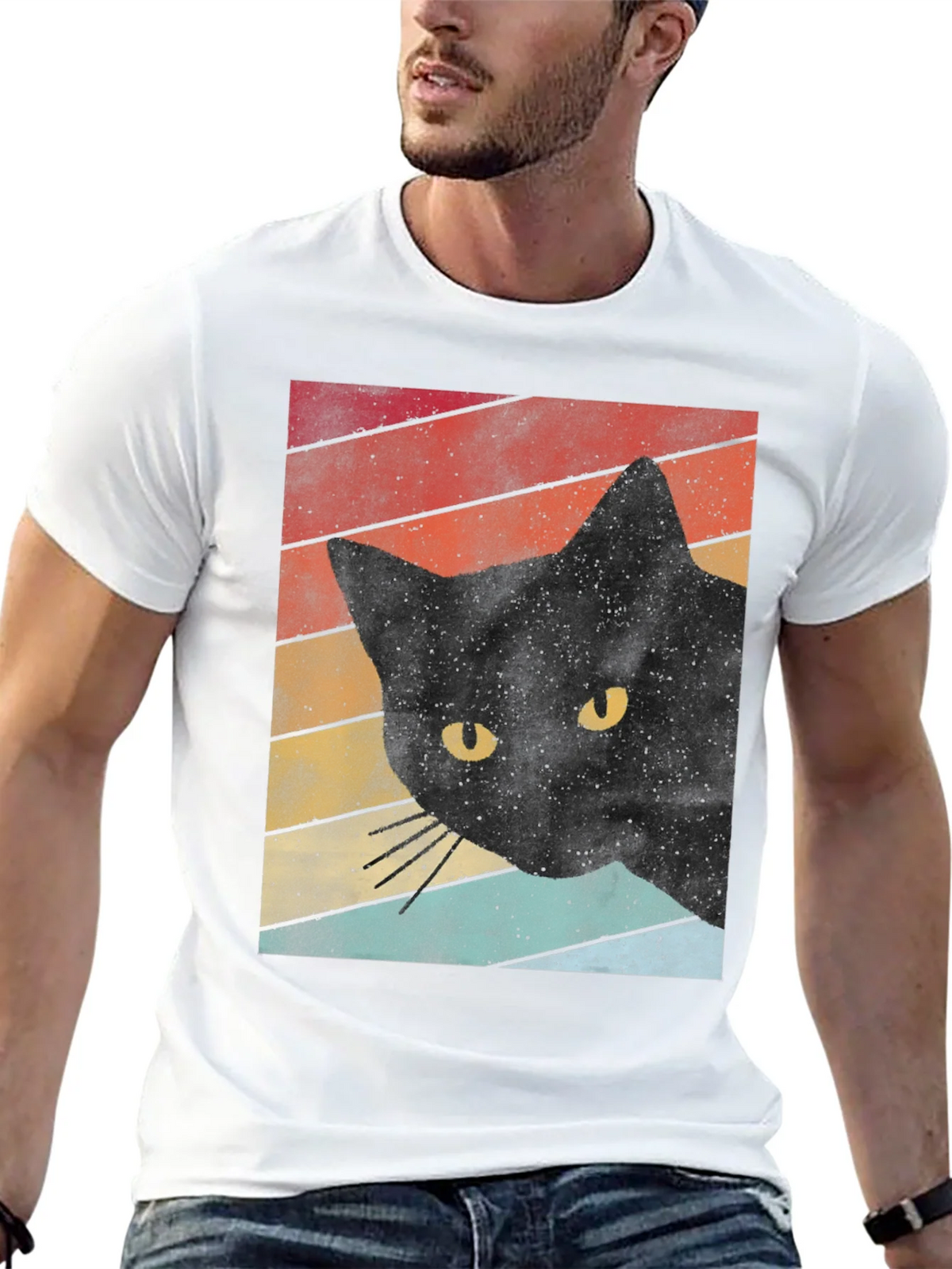 Retro Black Cat T-Shirt product image 4