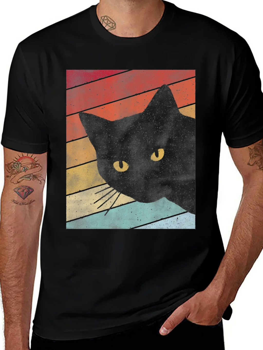 Retro Black Cat T-Shirt product image 1
