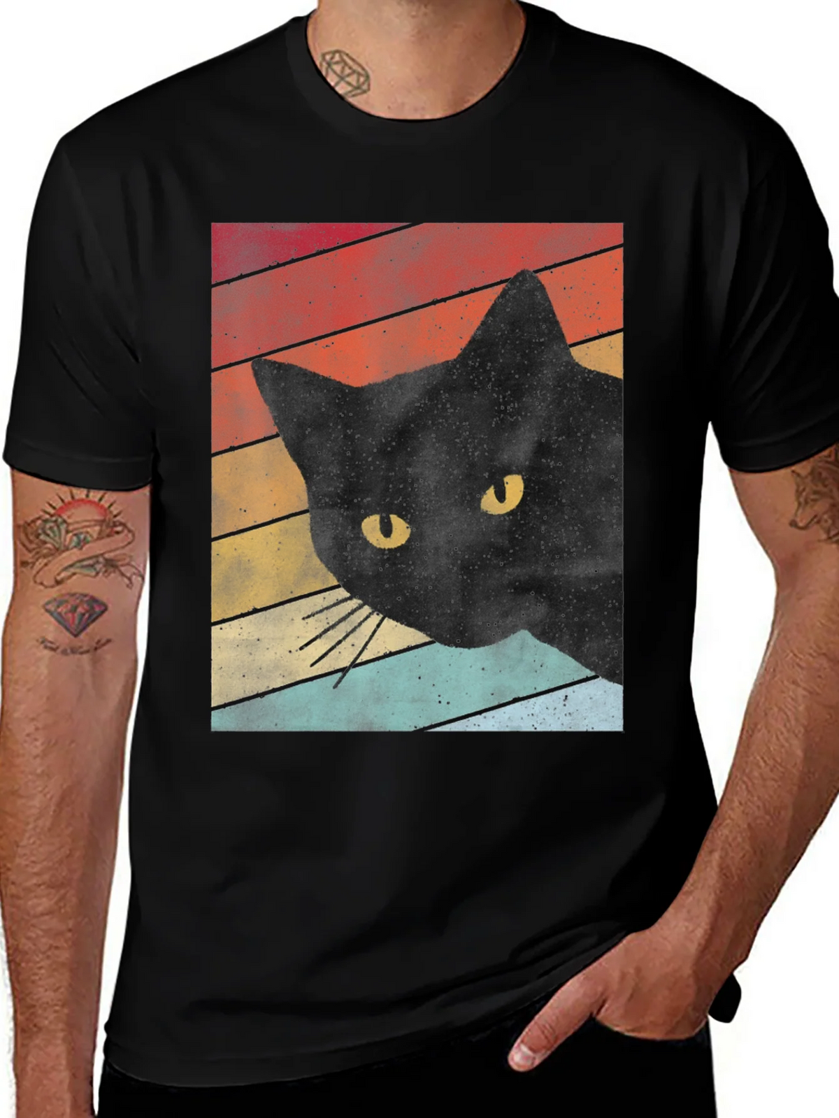Retro Black Cat T-Shirt product image 1