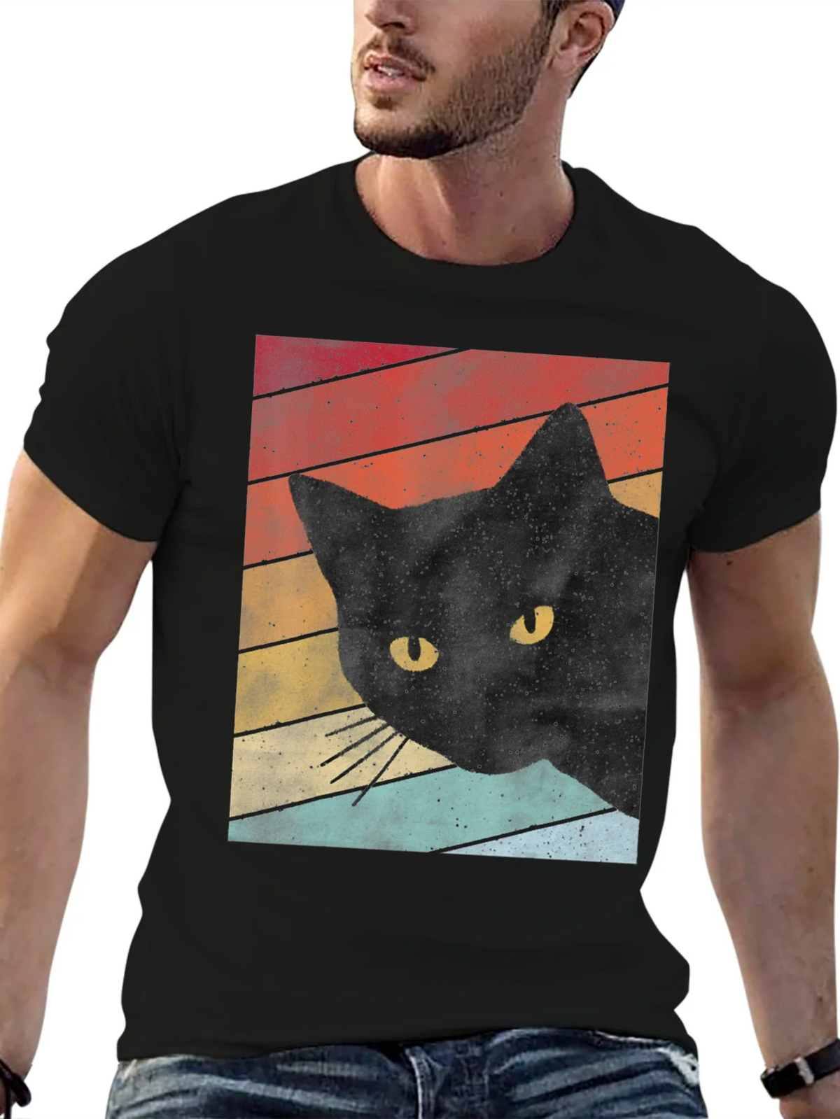 Retro Black Cat T-Shirt product image 9