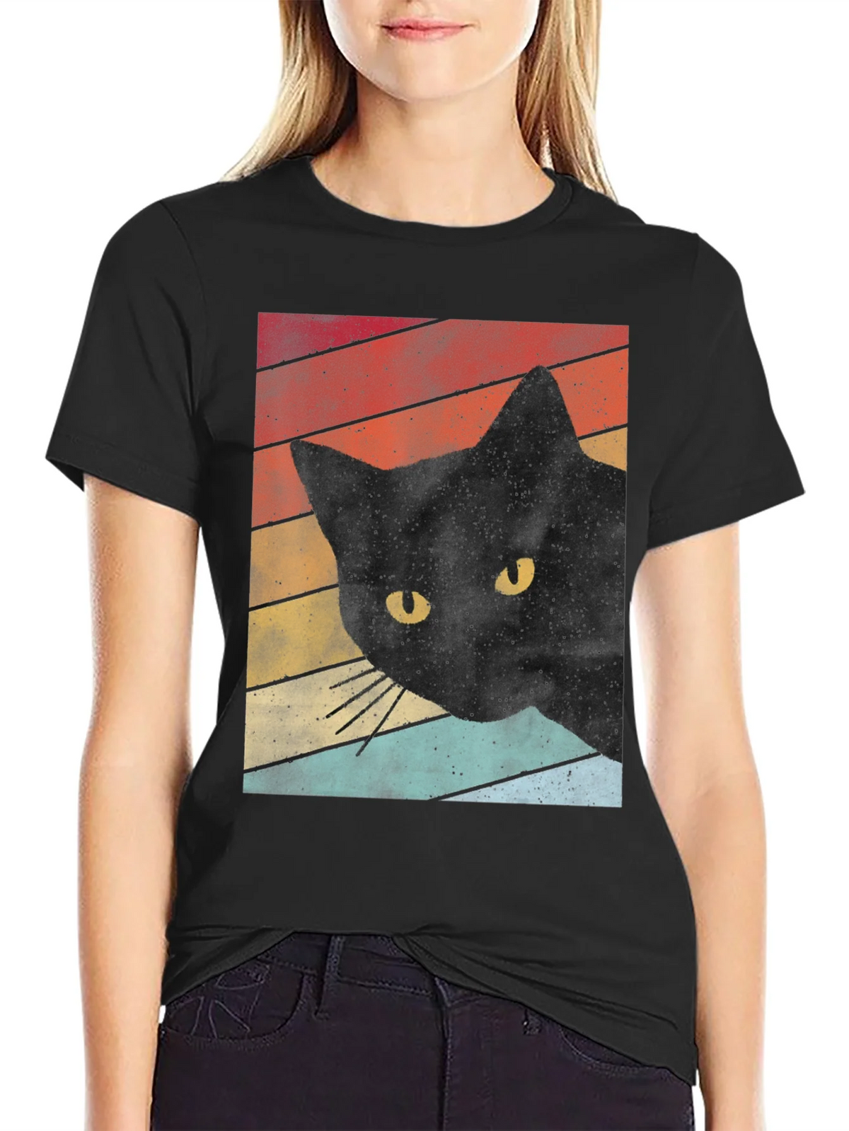 Retro Black Cat T-Shirt product image 5
