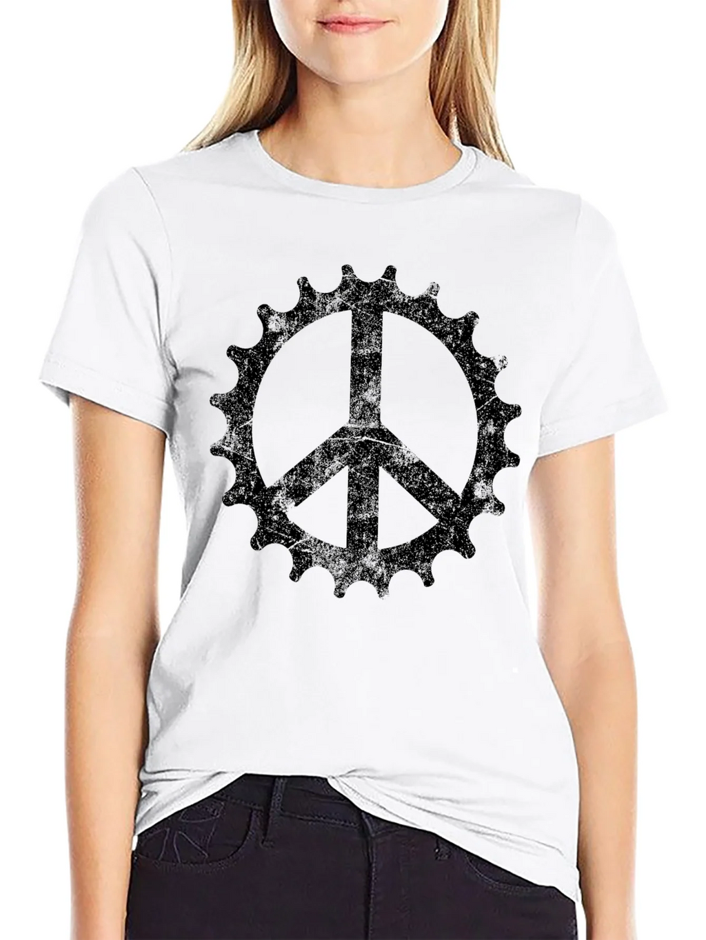 Peace Sign Bicycle Sprocket Graphic Tee product image 11