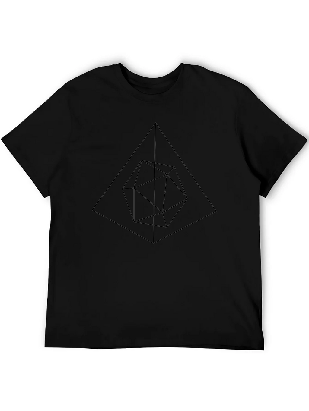 Geometric Black T-Shirt - Modern Minimalist Design product image 8