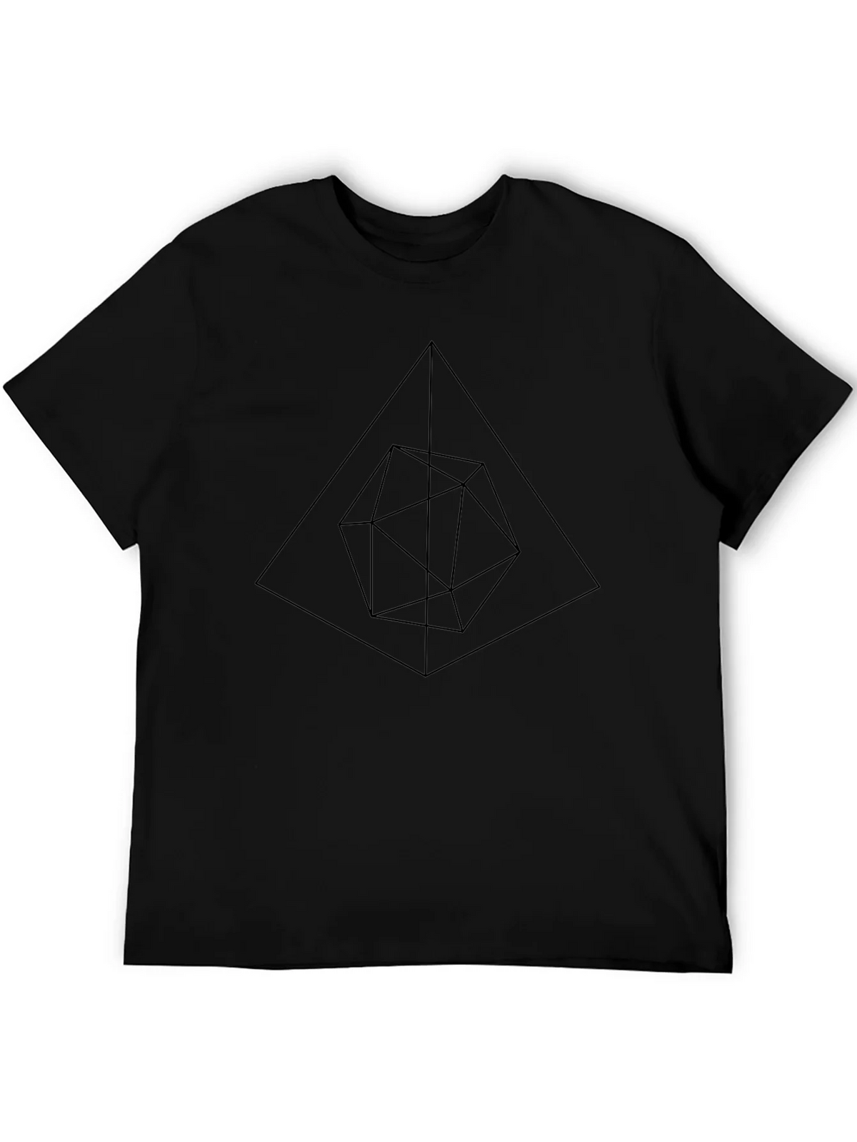Geometric Black T-Shirt - Modern Minimalist Design product image 8
