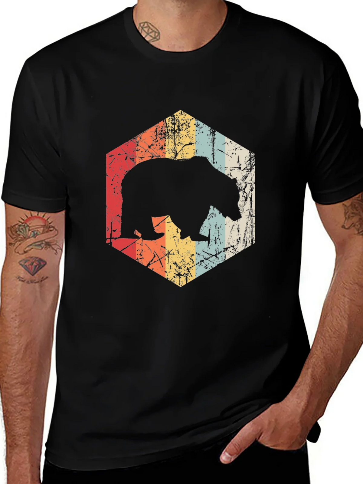 Retro Bear Graphic T-Shirt product image 1