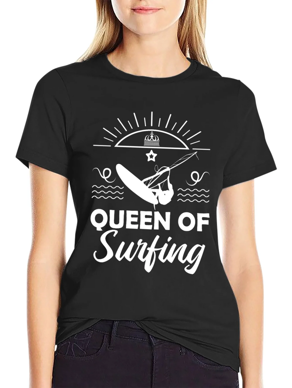 Queen of Surfing Black Graphic Tee product image 5