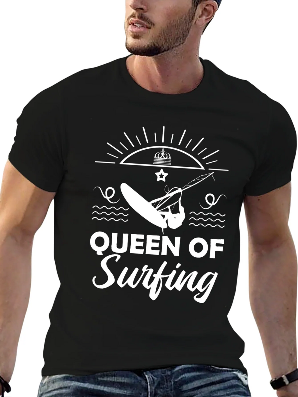 Queen of Surfing Black Graphic Tee product image 9
