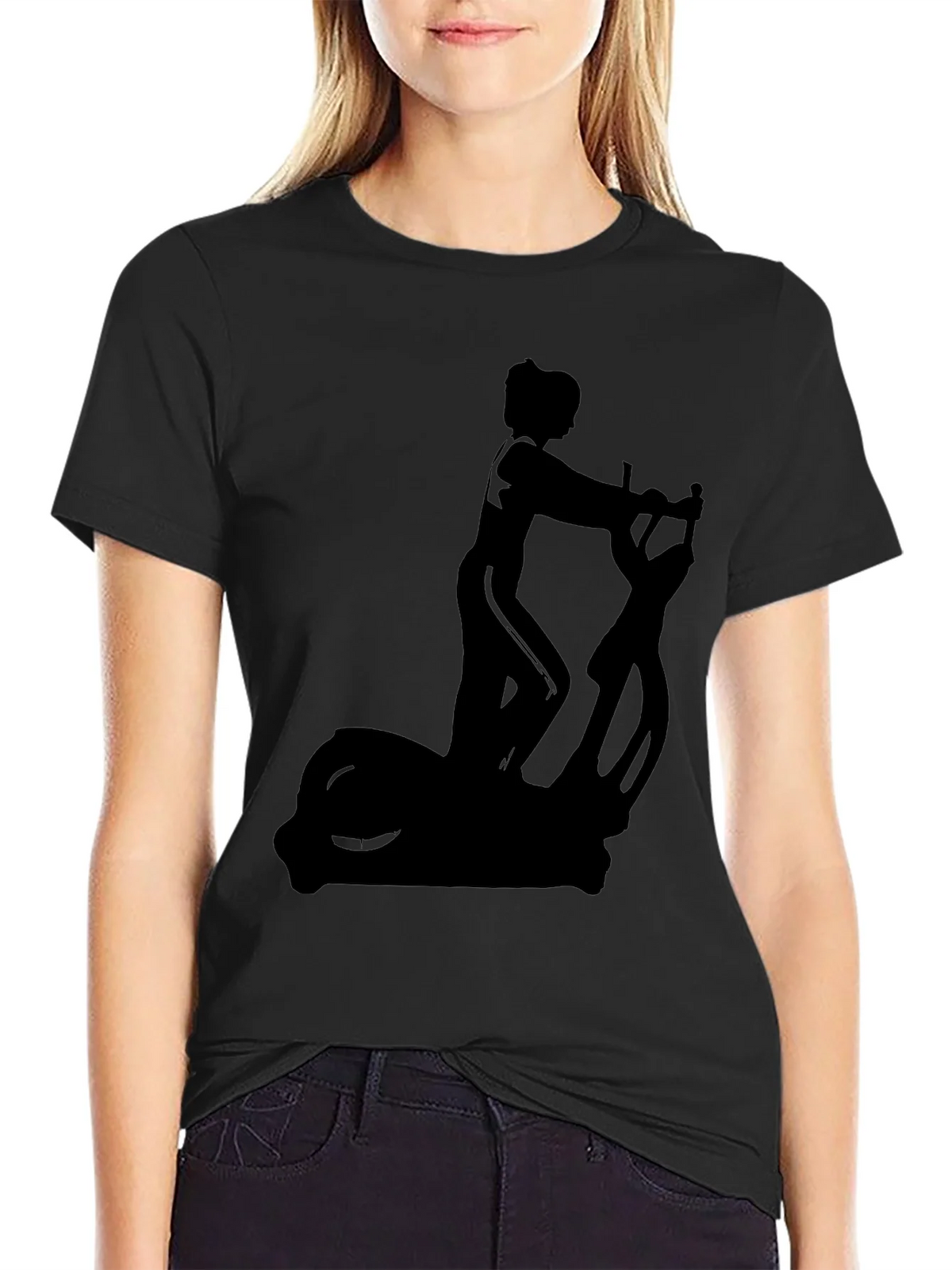 Black T-Shirt with Elliptical Trainer Graphic product image 5