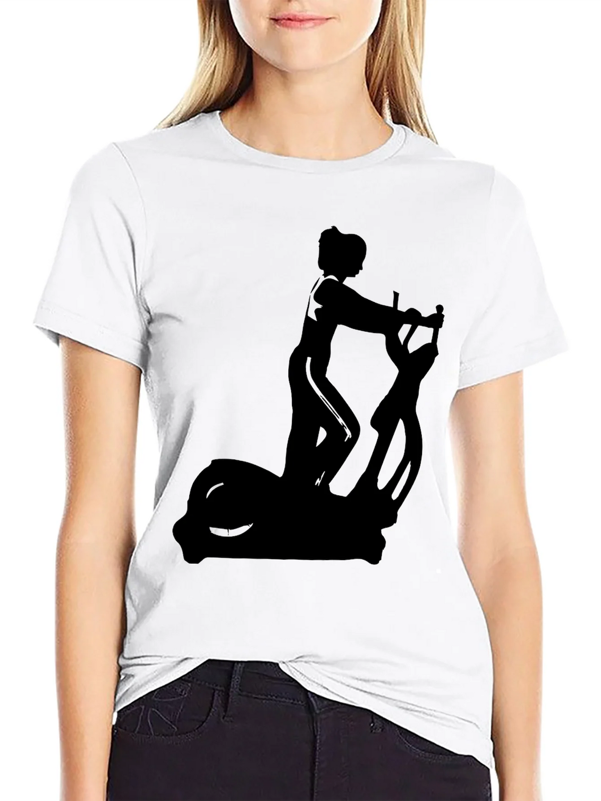 Black T-Shirt with Elliptical Trainer Graphic product image 11