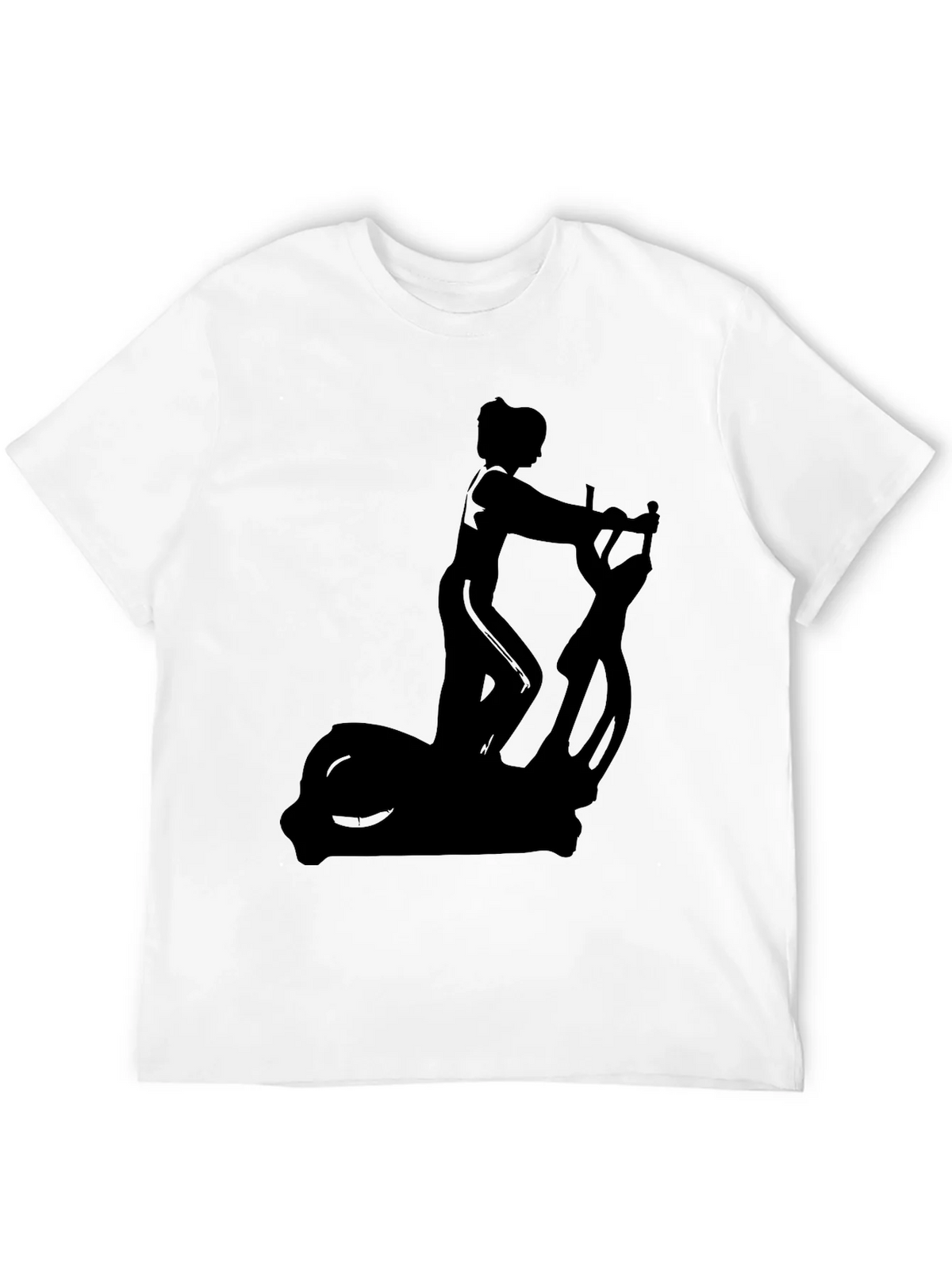 Black T-Shirt with Elliptical Trainer Graphic product image 3