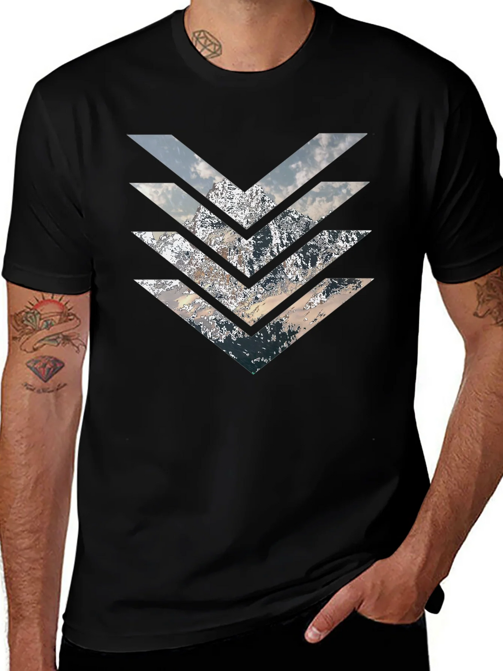 Mountain Arrow T-Shirt - Stylish Geometric Design product image 1