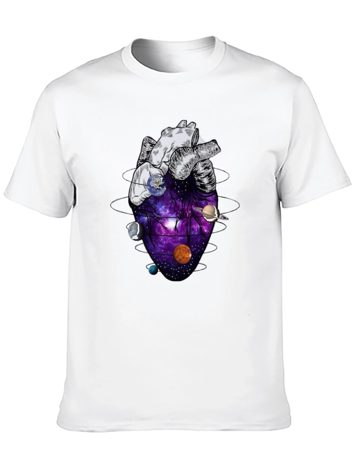 Anatomical Heart Planets Universe Mens T-Shirt product image 11