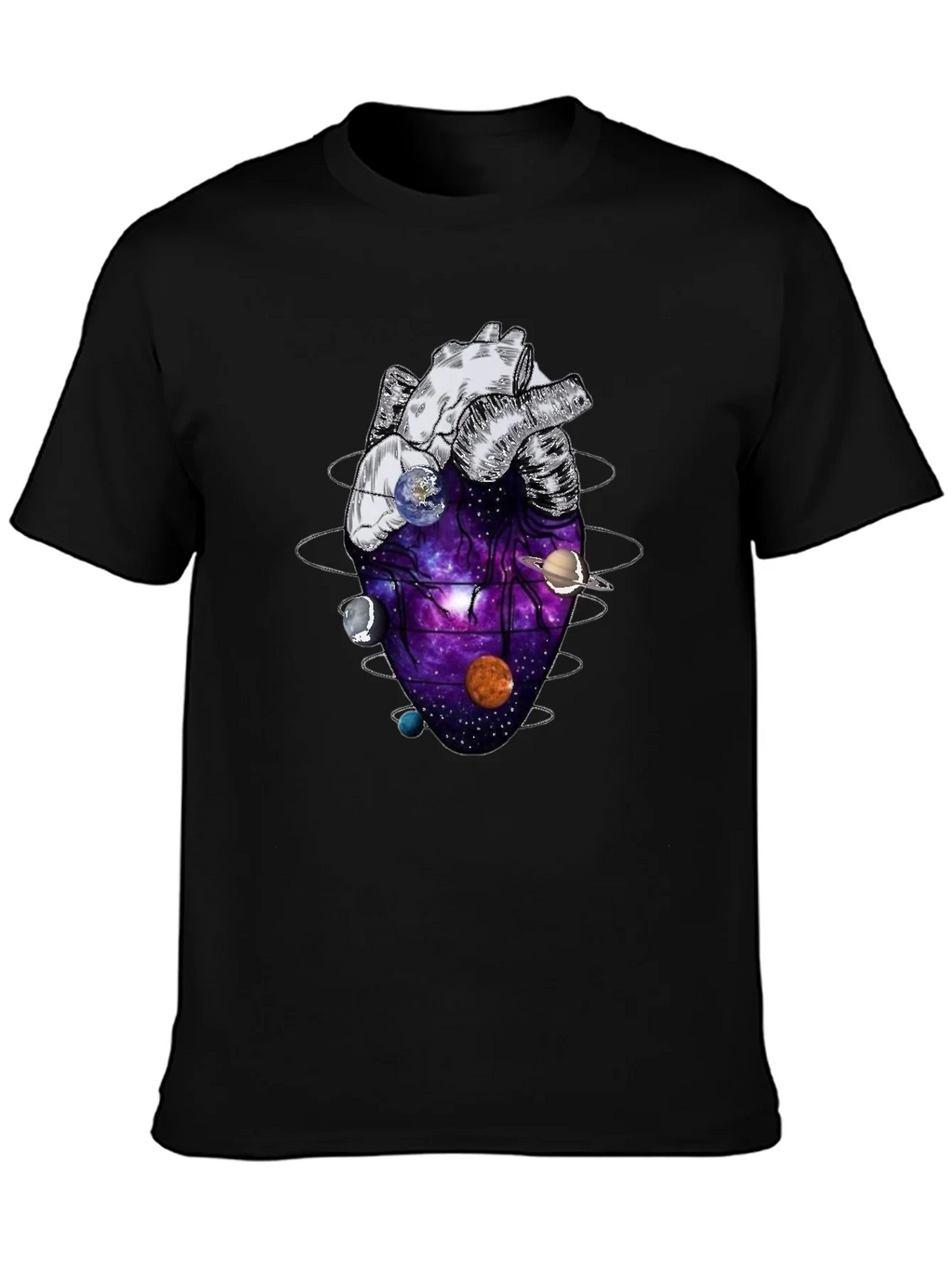 Anatomical Heart Planets Universe Mens T-Shirt product image 6